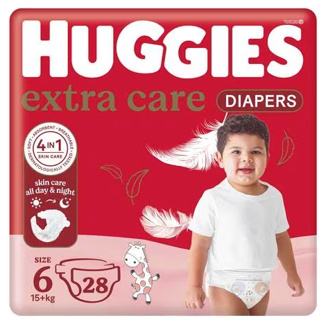 Huggies Extra Care 28 Diaper Size 6 (15+ KG)