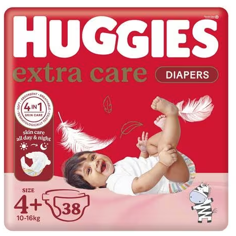 Huggies Extra Care 38 Diaper Size4+ 10-16 KG