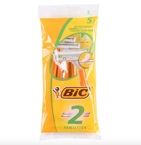 Bic 2  Sensitive Disposable Razors For Men 5 Pieces