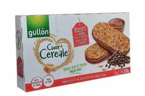 Gullon Cuor Di Cereale Sandwich With Oat And Chocolate Chips 220g