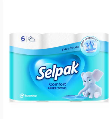 Selpak Comfort Paper Towel Extra Strong 2Ply 6 Rolls