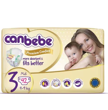 Canbebe Premium Comfort Diapers 3 (42 Count)