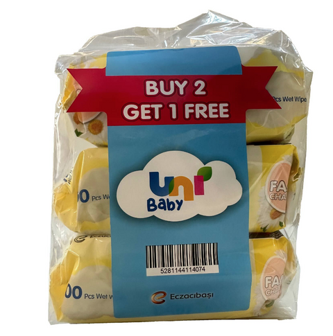 Uni Baby Wipes Camomile 100 Sheet Buy 2 Get 1 Free