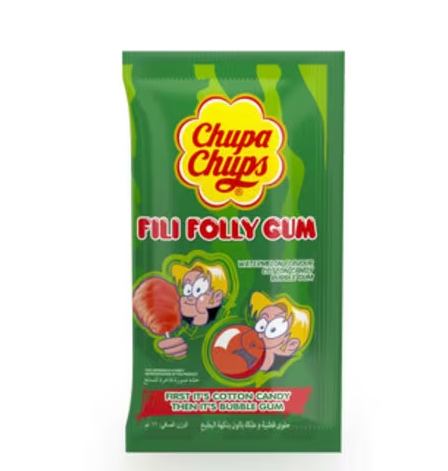Chupa Chups Fili Folly Cotton Candy Gum Watermelon Flavor 11g