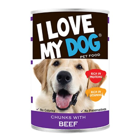 I Love My Dog Beef Chunks Dog Food 400g