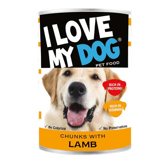 I Love My Dog Lamb Chunks Dog Food 415g