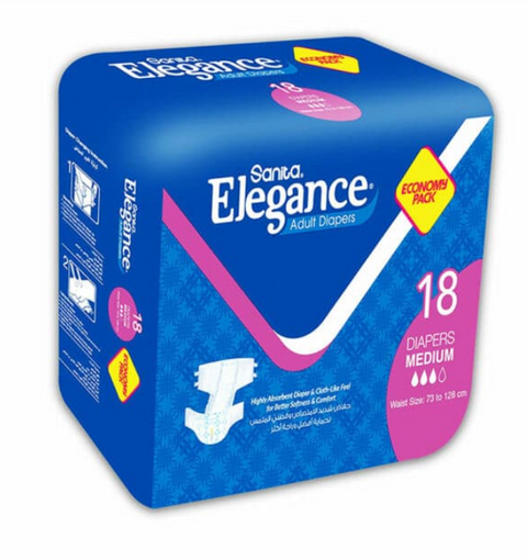Sanita Elegance Adult Diapers 18 Diapers Medium