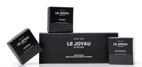 Le Joyau D'Olive Men's Collection Green Tea Mystique, Olive Breeze, Pine Charisma 300g