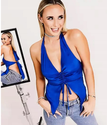 ASOS DESIGN Women's Indigo Blouse ANF1233