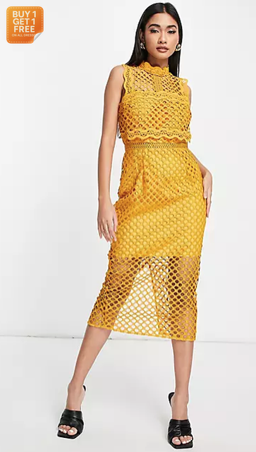 Asos Design Women's Mustard Dress ANF807