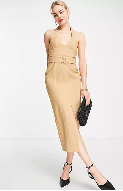 Asos Design Women's Camel Dress ANF834