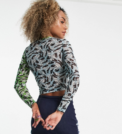 Collusion Women's Multicolor Blouse ANF1587