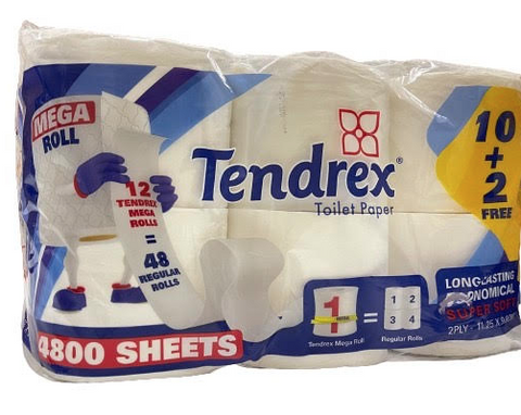 Tendrex Toilet Paper 10+2 Free (4800 Sheets) | Sanita In Lebanon