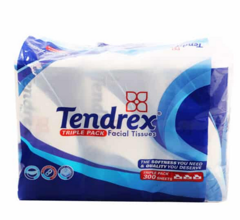 Tendrex Facial Tissues 300 Sheets*3 Packs
