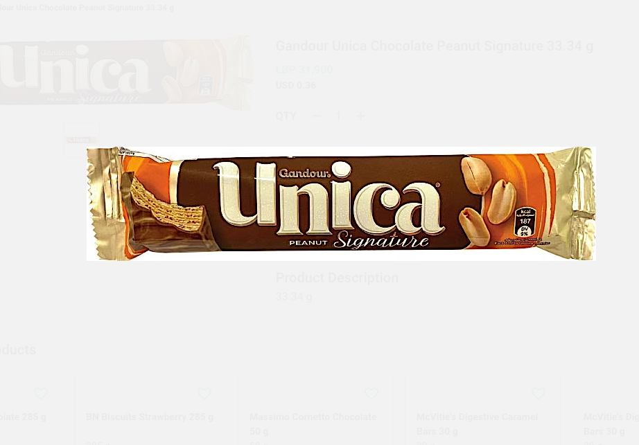 Gandour Unica Signature Peanut Chocolate 34g | Gandour In Lebanon