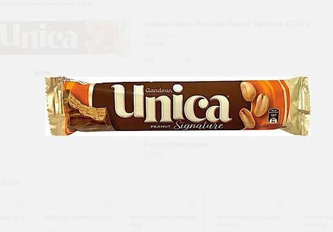 Gandour Unica Signature Peanut Chocolate 34G| Gandour In Lebanon