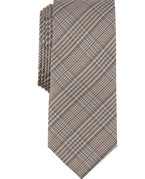 Bar III Men's Beige Romford Plaid Tie ABL296
