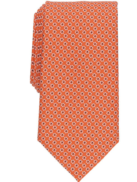 Club Room Men's Orange Classic Floral Neat Tie ABL269