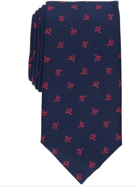 Club Room Men's Navy Blue Classic Coral Neat Tie ABL316