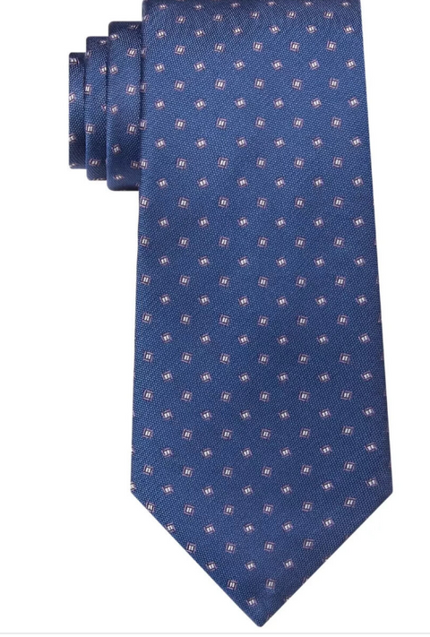 Michael Kors Men's Navy Blue Tossed Woven Square Tie ABL419