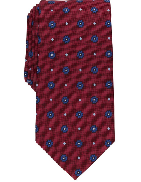 Club Room Men's Burgundy Lasure Neat Tie ABL275