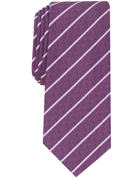 Alfani Men's Purple Primrose Stripe Tie ABL294