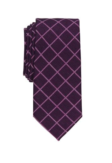 Alfani Men's Purple Blossom Grid Slim Tie ABL277