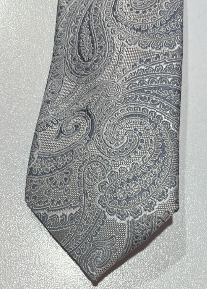 Alfani Men's Light Gray Slim Paisley Tie ABL446