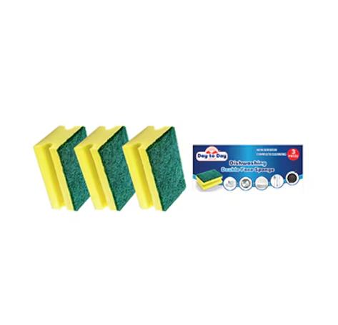 Day To Day Double Face Dishwashing Sponge 3 Pieces