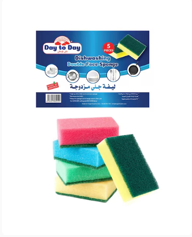 Day To Day Double Face Dishwashing Sponge 5 Pieces