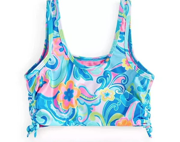 Breaking Waves Girl's Multicolor Bikini Top