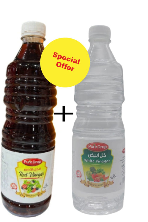 Pure Drop White Vinegar 1L + Red Vinegar 1L