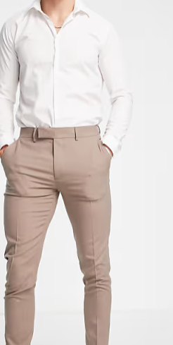 ASOS DESIGN  Men's Dark Beige Skinny Trouser ANF2355