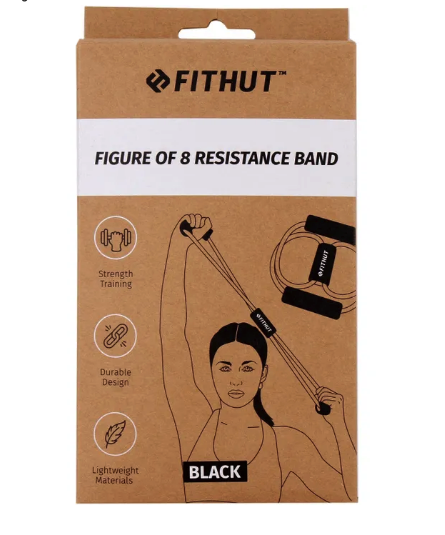 FitHut figure of 8 resistance band in black | FitHut In Lebanon