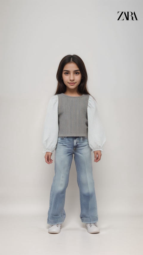 Zara Girl's Multicolor Long-Sleeve Blouse |Zara in Lebanon