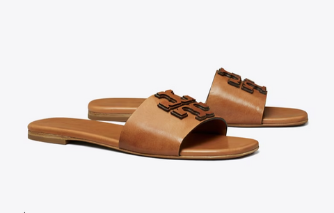 Tory Burch Women's Camel Flat Slippers | Tory Burch In Lebanon