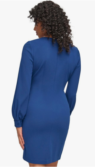 DKNY Women's Navy Blue Long  Sleeve Dress |DKNY in Lebanon