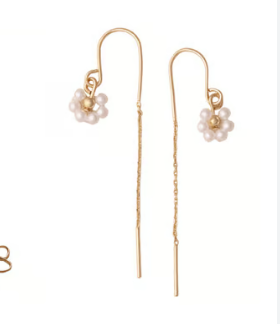 Lucky Brand Women's Gold Flower Pearl Earrings  |Lucky Brand  in Lebanon