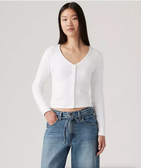 Levi's Women's White Muse Long Sleeve Blouse| Levi's in Lebanon