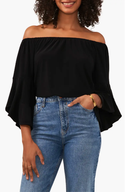 Vince Camuto Women's Black Off Shoulder Blouse | Vince Camuto In Lebanon