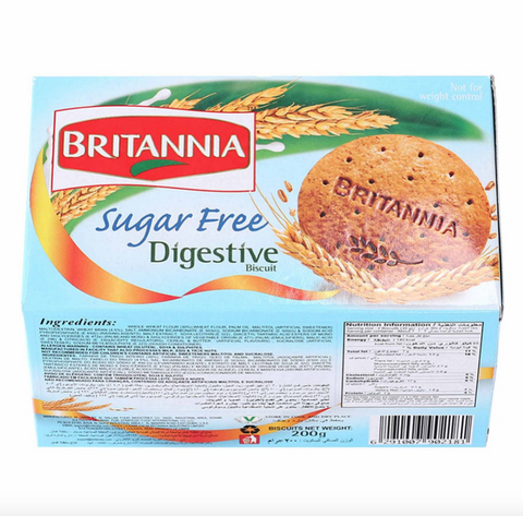 Britannia Digestive Sugar Free Biscuit 200g | Britannia In Lebanon