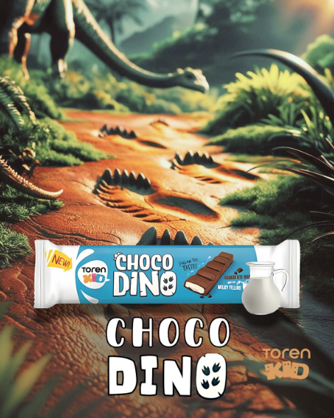 Toren Kid Choco DinoChocolate Bar With Milky Filling 30g | Toren In Lebanon
