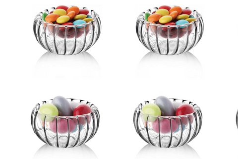 SD Transparent Glass Double Wall Small Serving Bowl Set 4pcs A-70 | SD In Lebanon