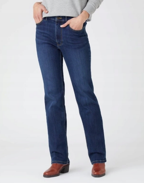 Wrangler Women's Navy Straight Stretch Jeans | Wrangler In Lebanon