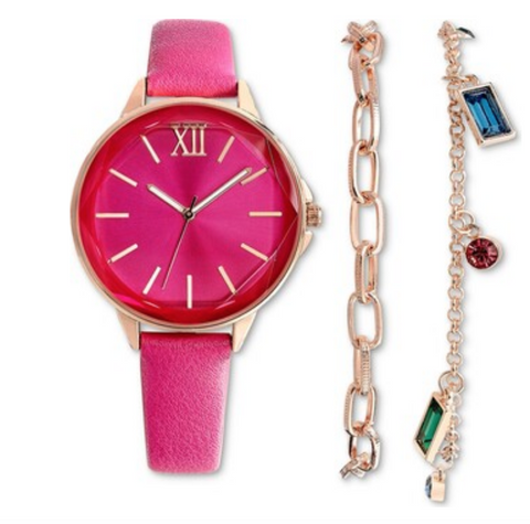 INC International Concepts Women's Fuchsia Watch And Bracelet Set | INC International Concepts In Lebanon