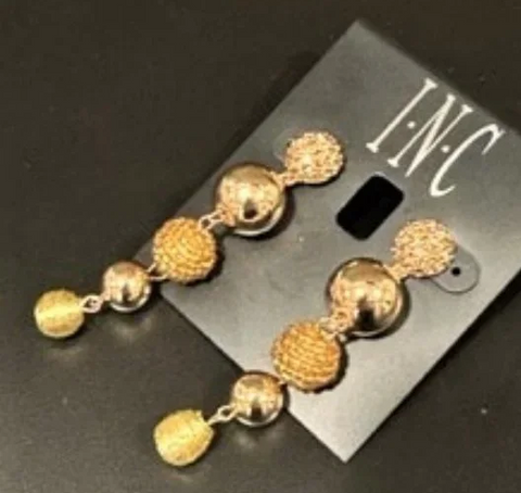 INC Women's Gold Earring ABW430 shr (ft25,26)