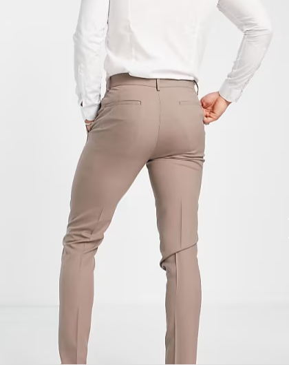 ASOS DESIGN  Men's Dark Beige Skinny Trouser ANF2355