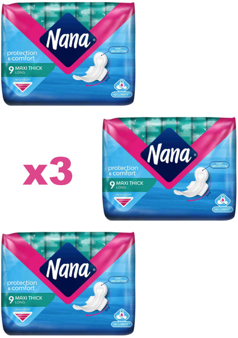 Nana 9s Protection & Comfort Maxi Thick Long 2+1 Free | Nana In Lebanon
