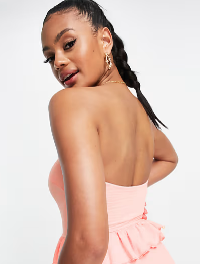 Asos Design Women's Light Orange Swimsuit ANF3201