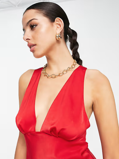Asos Design Women's Red Dress ANF3074